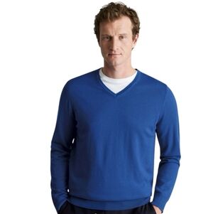 Daniel Hechter V Neck 100% 2 Ply Cashmere Pull Over . Men's Size M